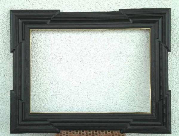 Picture frames, black, very solid, 1885, Daniel Glück: Picture frames, black, very solid, 1885, Daniel Glück (Glückstr. in Munich), royal bavarian. Hofschreiner (Ludwig II). revised, very good condition, very heavy gauge B = 1.18 m, H = 93.0 cm, width =