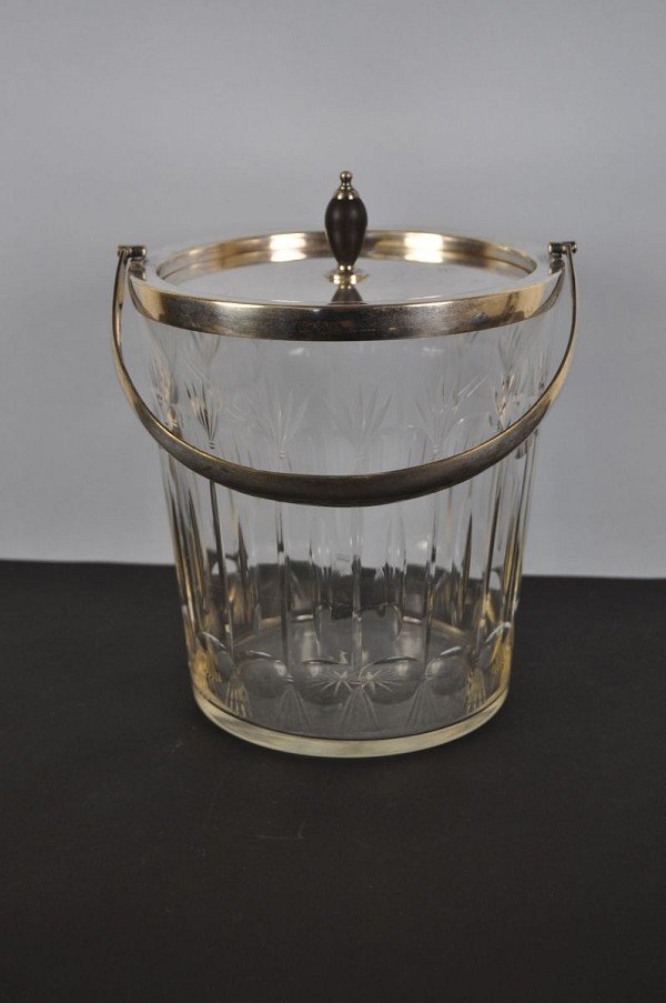 Ice buckets and champagne coolers, glass, silver-plated (1 of 1)
