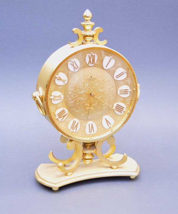 Desk Clock, Junghans Meister, mechanical, fine brass Lot 757