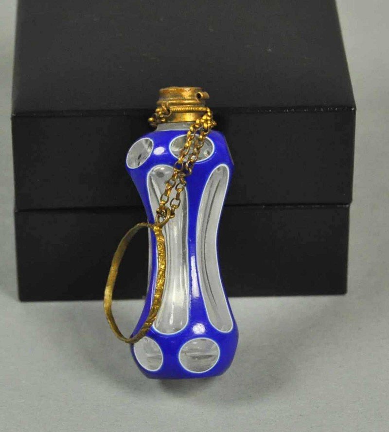 Riechfläschen, Biedermeier, klar transparent, weiß u. b (1 of 2)