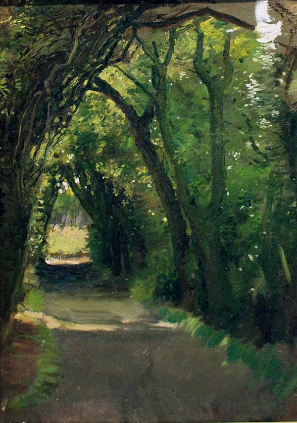 Anna R. Brewster, American 1870-1952: New Forest, Oil on canvas, 9 x 11 inches, , Unsigned, Provenance: Estate of Anna Richards Brewster; Kennedy Galleries, N.Y.,N.Y.; Private Collection until 2004. (BA-BRE-C0004)