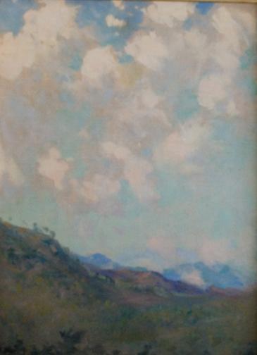 Augustus Tack, American 1870 - 1949: Landscape in clouds, Oil on canvas, 24 x 18 inches, , Signed lower left, Provenance: Estate of Agnes Gordon Tack, 1958. (BA-TAC-C0000)