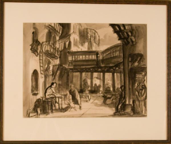 Cecil Bell, American 1906-1970: The EL L Train, Pencil, Ink and wash on paper, 13 1/2 x 18 inches, 1937, Signed and dated lower right, 37, Provenance: Estate of the artist. (BA-BEL-C0004)