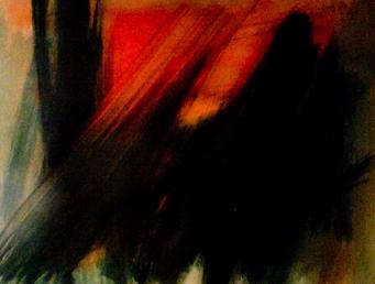 John Way (Wei Letang), Chinese/American b. 1921: Moment before Dark, Oil on paper, 17 3/4 x 23 1/2 inches, 1966, Signed and dated upper right, Provenance: Joan Peterson Gallery, Boston, MA (BA-WAY-C0000)