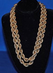 14K Gold Twist Rope Form Chain: 14K Gold Twist Rope Form Chain 30 inches long 35.60 dwts.