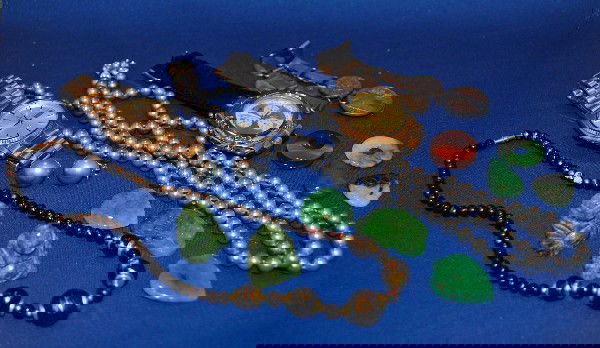 Fashion Jewelry: Assorted Fashion Jewelry, Carved Jade, etc. including: Longines and Seiko watches