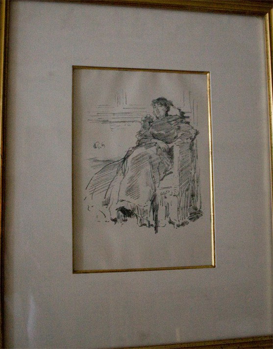 James M Whistler (American 1834-1903) Lithograph: "La Robe Rouge", sight size 10 x 7 inches, lithograph. Provenance: Donald A. Heald, New York, NY.