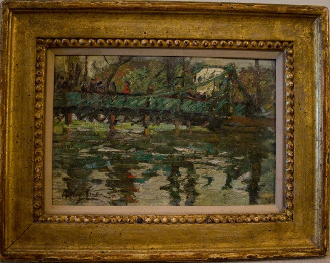 Hayley Lever (American 1875-1958): "London, 1908", 6 x 9 inches, oil on panel, signed lower left, titled and dated verso: "London,'1908'.