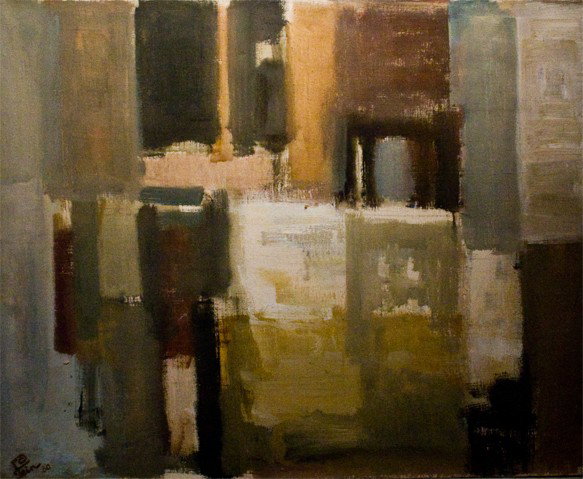 Leon Fein (Israeli): "Abstract", 26 3/4 x 32, oil on canvas, signed lower left and dated: Fein 60