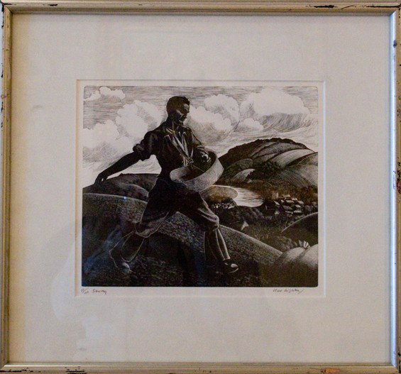 Clare Leighton (British 1819) Pair of Two (2) Engraving: "Sowing", 1931, 9 x 11 inches, wood engraving, signed lower right, numbered lower left 10/100. "Ploughing", 1931, 9 x 11 inches, signed lower right and numbered lower left 33/100. Provenance: Mary Rya