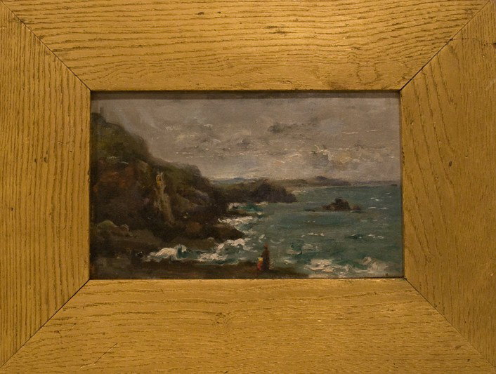 John Garth (American 1889-1971): "Montery', oil on panel, 5 1/2 x 9 1/4 inches, signed lower left