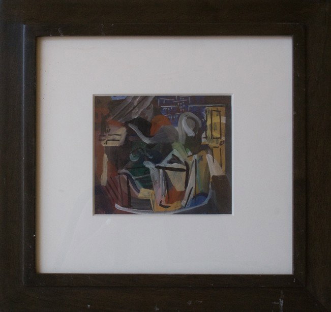 Vacla Vytlacil (American 1892-1984): "New York Apartment I", Circa 1931-32, tempera on canvas mounted on board, 5 5/8 x 6 5/8 inches, signed verso.