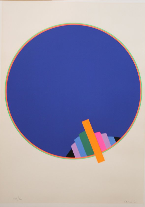 Eugenio Carmi (Italian - 1920): Signale Imaginard, 26 1/2 x 18 1/2 inches (sight size), lithograph, signed lower right, numbered lower left 195/200