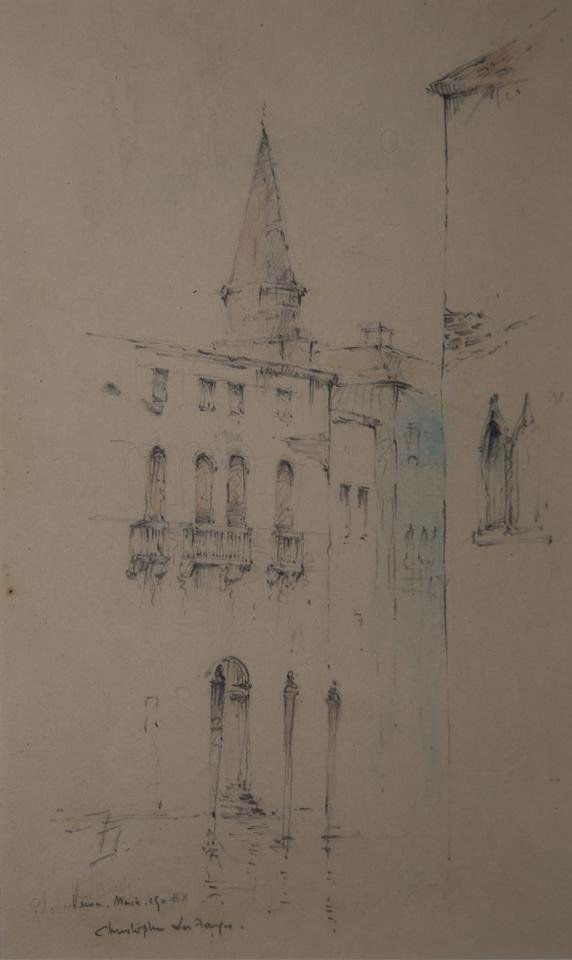 Frank Duveneck (American 1848 - 1919): Venice, March 19 '88', watercolor on paper, 9 3/4 x 6 3/4 inches (sight size), signed dated and titled lower left