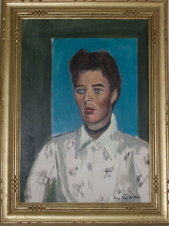 Guy Pene Du Bois (French 1884-1958): Girl in white shirt, oil on canvas, 24 x 20 inches, signed lower left