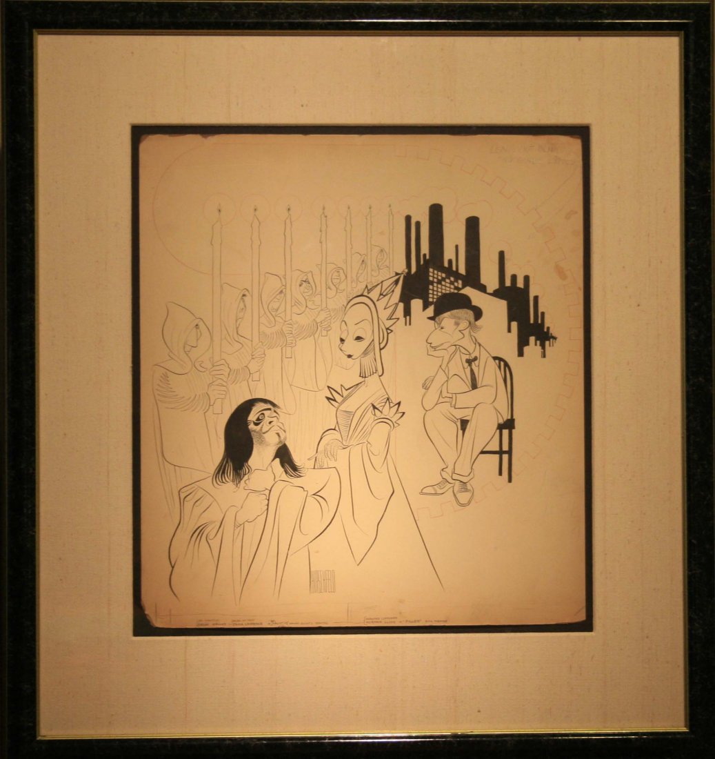 Albert Hirschfeld American 1903-2003: "Dr. Faustus, Orson Welles, Helen of Troy, Paula Laurence in "Dr. Faustus", Maxine Elliots Theatre, Harassed Consumer, Norman Lloyd in "Power", Ritz Theater