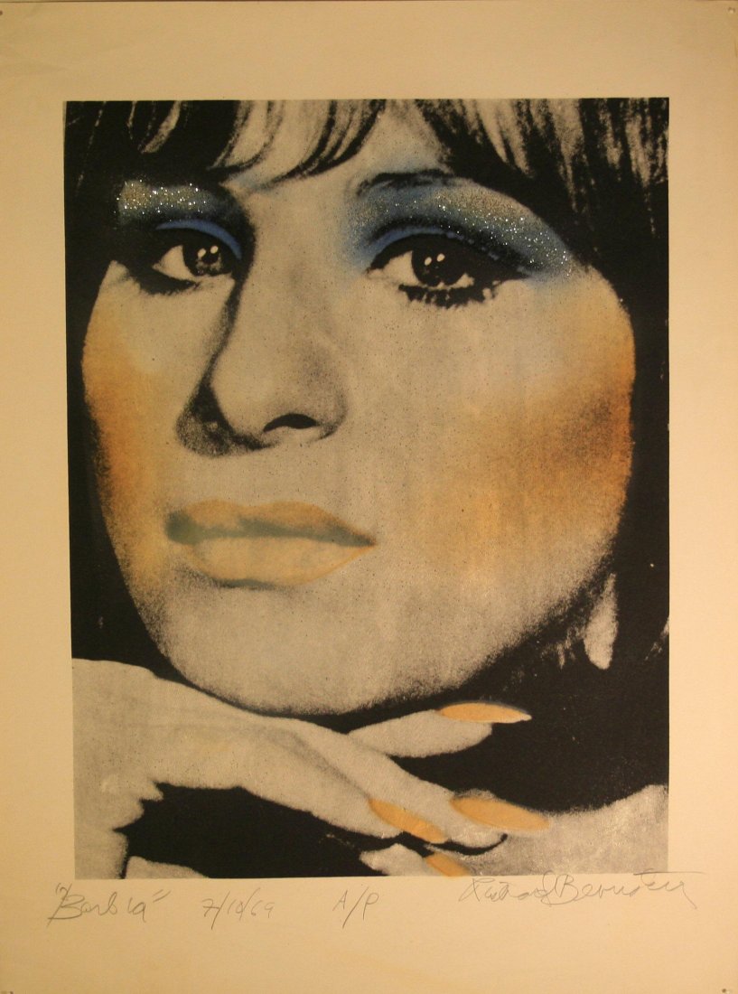 Richard Bernstein (American 1939-2002): "Barbara", Lithograph with mixed media on paper, 40 x 30 inches (sheet size), 30 x 24 inches (image size), Signed lower right, Titled and dated lower left: Barbara 7/10/69, numbered lower middle APPro
