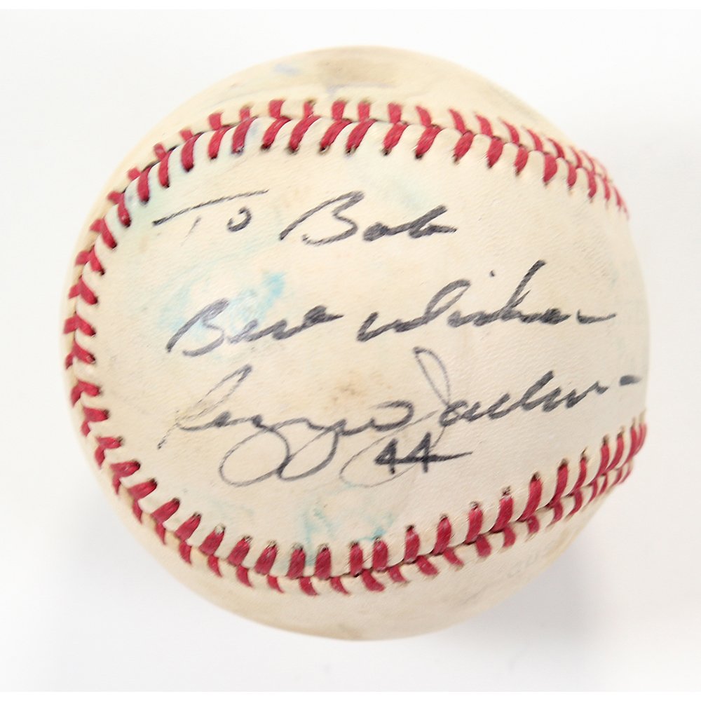 Signed Reggie Jackson Baseball Estate of Bob Guccione (1 of 4)