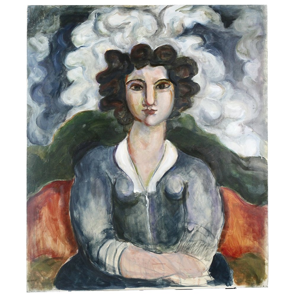 Bob Guccione (American 1930 - 2010): "Lilly", Oil on canvas, 30 x 25 inches, Estate stamp on verso