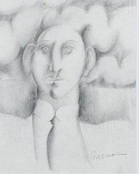 Bob Guccione (American 1930 - 2010): "The Business Man", Pencil on paper, 8 x 10 1/2 inches, Signed lower right
