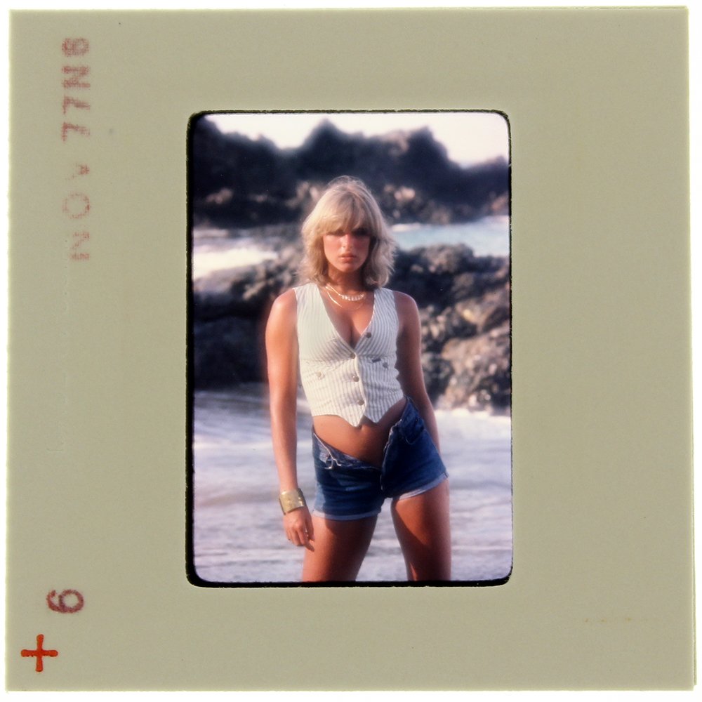 Jane Hargrave 1977 35mm By Bob Guccione: Original 35mm slide features Jane Hargrave taken by Bob Guccione in 1977.Subject: It was Jane Hargrave's ambition t