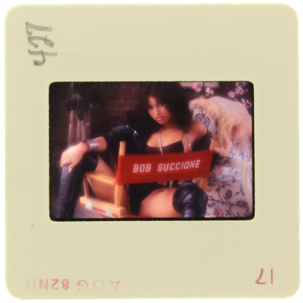 Ava Monet 1982 35mm By Bob Guccione: Original 35mm slide features Ava Monet, aka Anna Fraley, taken by Bob Guccione in 1982. Subject: Ava Monet's decora