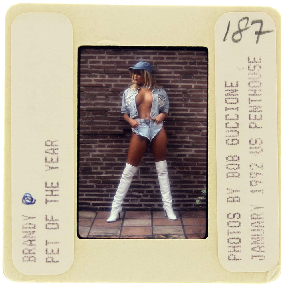 Brandy Ledford 1991 35mm By Bob Guccione: Original 35mm slide features Brandy Ledford taken by Bob Guccione in 1991.Subject: Brandy Ledford, also known as Ji