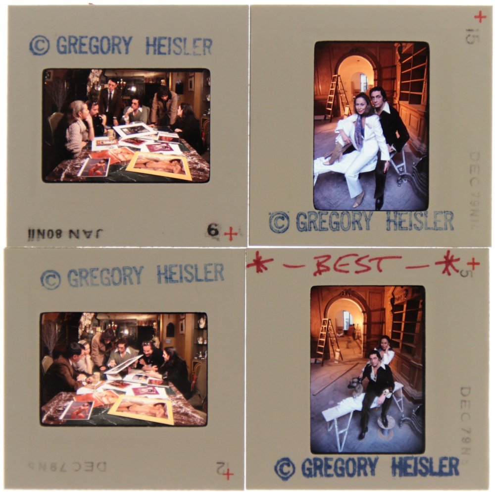 Set of 4 35mm Slides of Bob Guccione by Gregory Heisler: Set of Four (4) 35mm slides featuring Bob Guccione & Kathy Keeton taken by Gregory Heisler. Artist Biogr