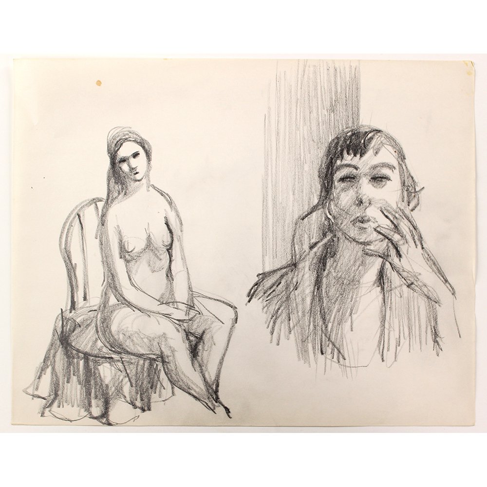 Bob Guccione (American 1930-2010): "Study of a Woman", pencil on paper, 14 x 11 inches, Estate stamp verso. Artist Biography: