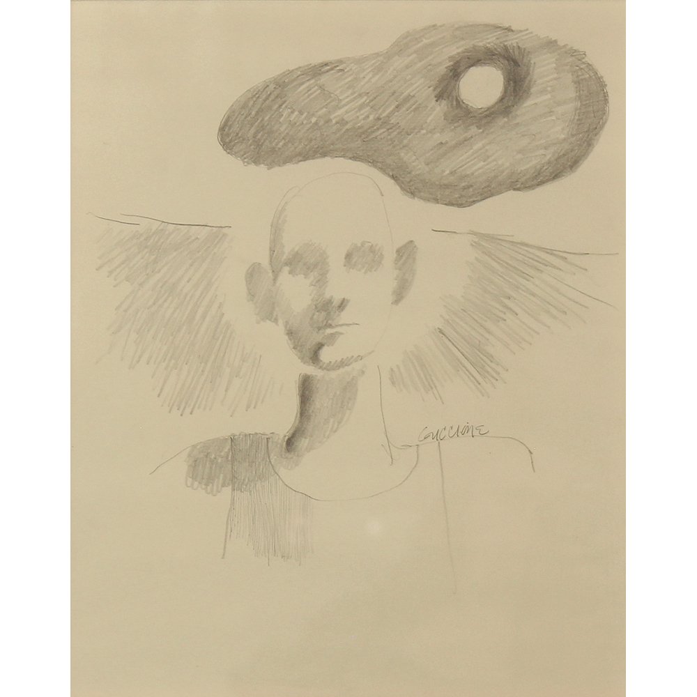 Bob Guccione (American 1930-2010): "Study of Shadows", pencil on paper 12 x 16 inches, signed (framed). Artist Biography: Bo