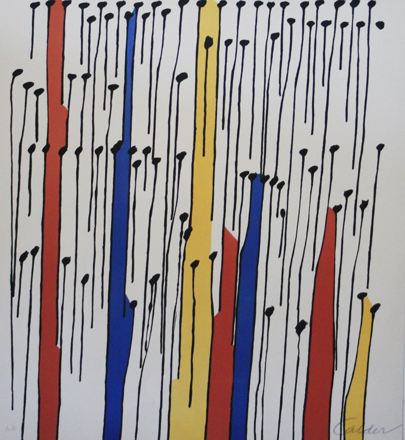 After Alexander Calder (American 1898-1976): "Rain", Lithograph, 25 1/2 x 19 1/4 in. (64.77 x 48.9 cm, Signed lower right, EA lower left