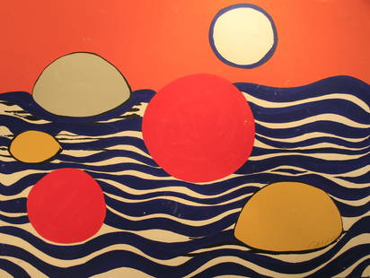 Alexander Calder (American 1898-1976): "The Waves", Lithograph, 22 3/4 x 30 1/4 inches, Signed lower right, numbered lower left EA