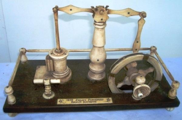 IVORY 1875 MODEL ENGINE: IVORY 1875 STEAM POWERED BEAM MODEL ENGINE