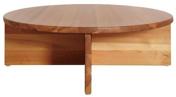 CHRISTOPHE GEVERS (°1928): Round coffee table. Oak. Brandmark monogram 'CG'. Dimensions: 33 x 101