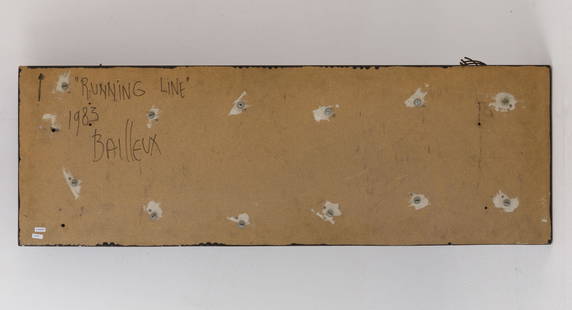 CESAR BAILLEUX (°1937): 'Running line', 1983Wall relief.Copper, steel wire and metal on wood.Title, date and signature on the reverse. Provenance: former collection baron Maurice Velge43 x 130 x 17 cmDescripti