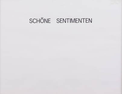 JAN VERCRUYSSE (1948-2018): 'Schöne sentimenten', 1986-88.Letterpress on Arches. Dated and numbered 41/50 on the reverse.Framed.490 x 630 mm(540 x 680 mm)Description FR'Schöne sentimenten', 1986-88.'Schöne sentime