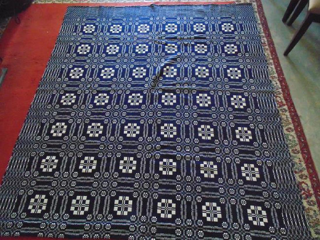 19thc  Homespun Blue & White Coverlet (1 of 3)
