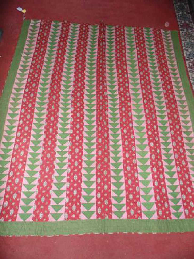 19thc Flying Geese Hand Stitched Quilt (1 of 3)