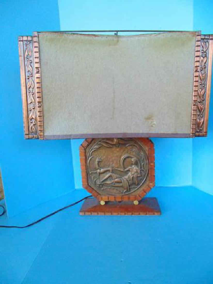 Mid Century Copper & Wood Table Lamp (1 of 4)