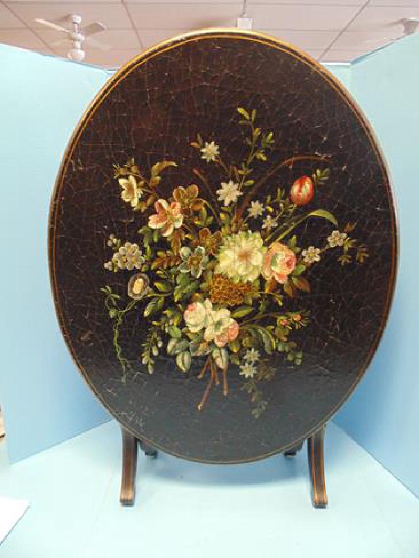 Folding Black Lacquer Floral Tea Table (1 of 1)