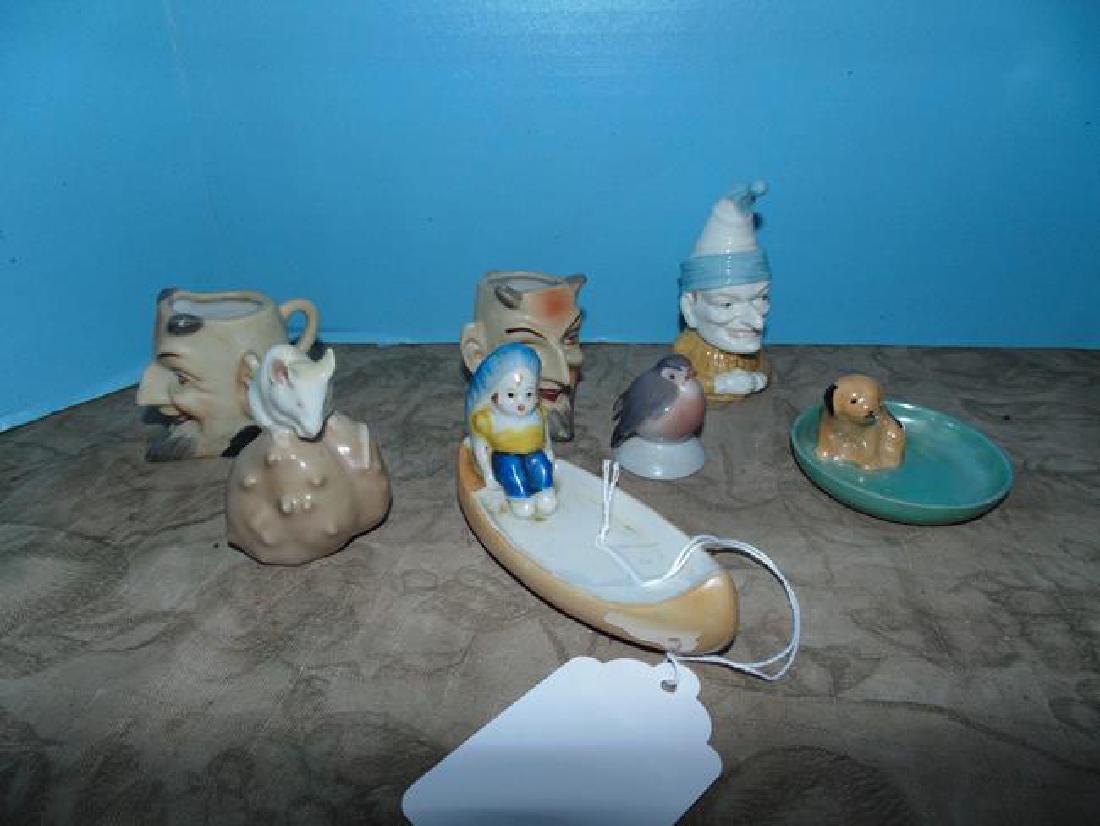 Devil Head Shot Cups, Doulton Jester, etc.: Devil Head Shot Cups, Doulton Jester, Noritake Dog, etc.