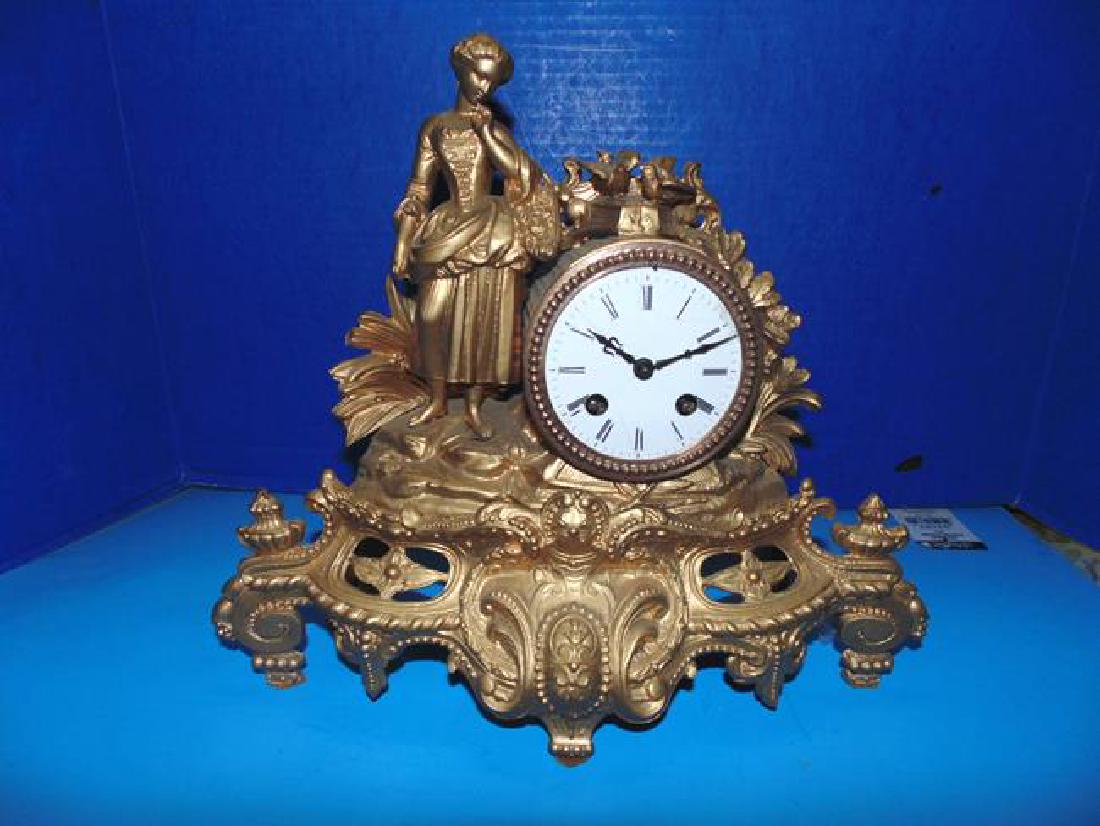 Gilt Figural Mantle Clock (1 of 1)