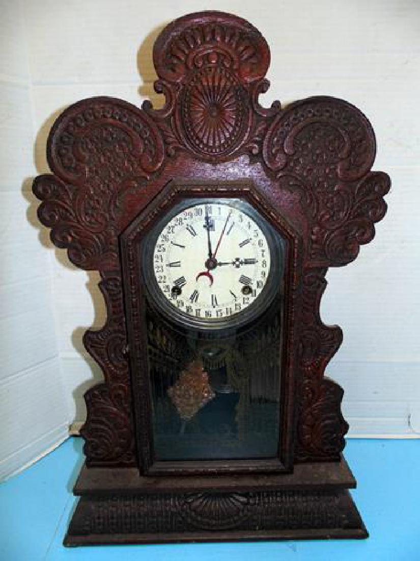 Oak Ingraham Calendar Clock Gila (1 of 4)