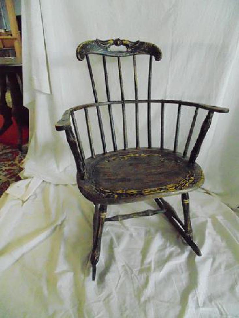 Early Painted Windsor Rocker: Early painted Windsor rocker.