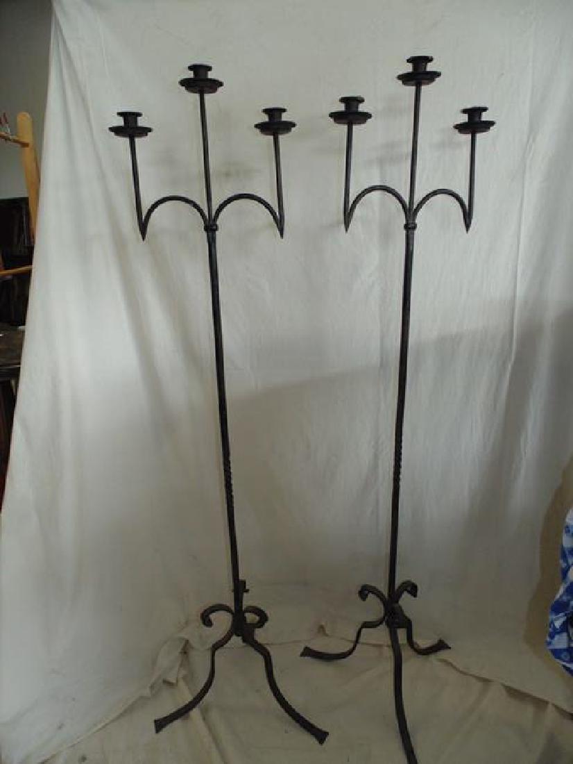 Wrought Iron Floor Standing Candelabras