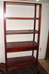 Huang Huali Canted Display Cabinet Cabinet with 2: Huang Huali Canted Display Cabinet Cabinet with 2 small drawers under shelf. Matching lot 140. Measure 71" tall x 36" wide and are 15" deep. Cabinet with 2 small drawers under shelf. . Measure 71" tal