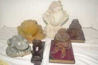 Group of 6 Frogs 2 Bookends & 1 Doorstop: Group of 6 Frogs 2 Bookends & 1 Doorstop