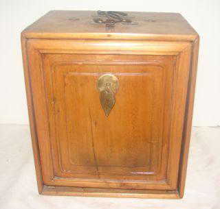 338: Front Panel Wood Box Front Opening Panel. Handle