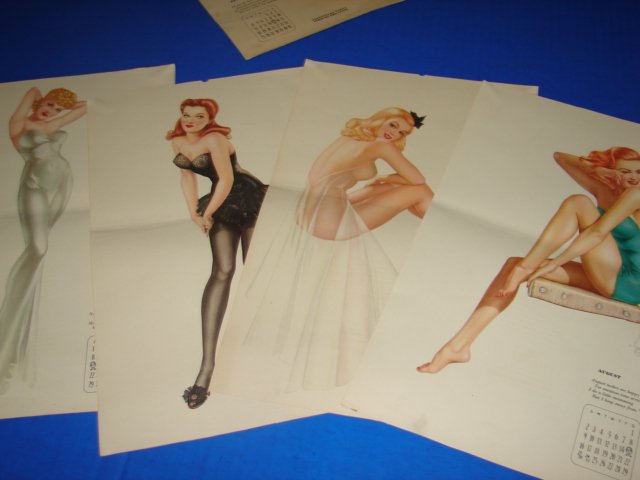Vintage Varga Pin Up Calendar: 12 month calendar pages. All Varga prints with Phil Stack verses. Calendar not bound. Good condition.