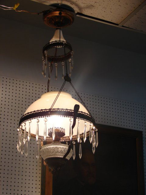 Victorian Hanging Adjustable Light: very good condition.